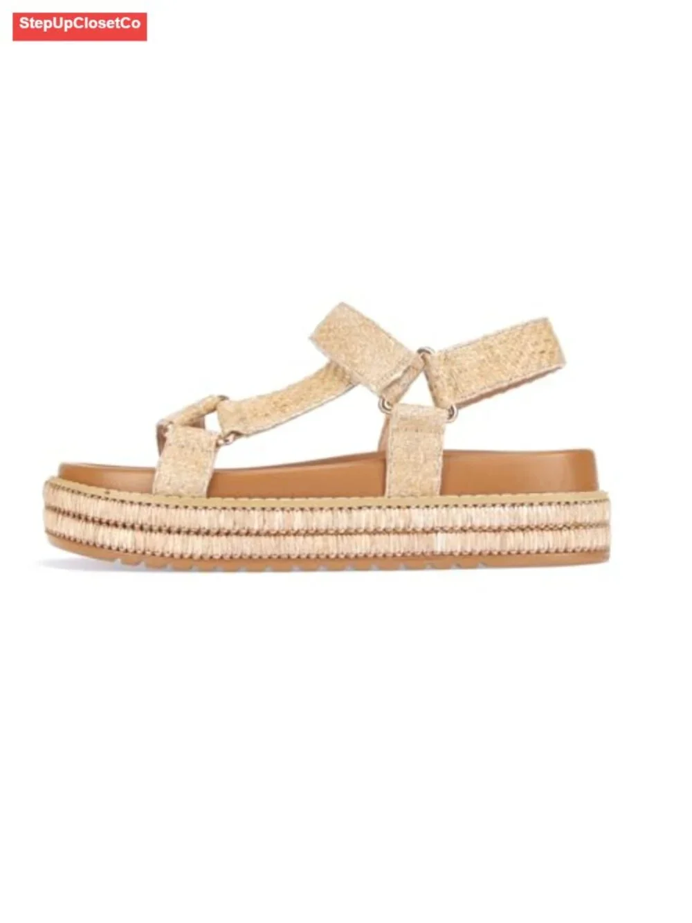 Platform Espadrille Sandals Woven Ankle Strap Summer Wedge